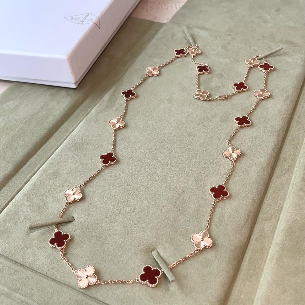 [Clover Jewelry]CLOVER 20 MOTIFS LASER CARNELIAN NECKLACE