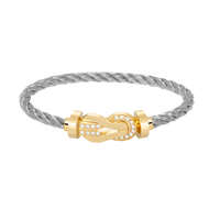 [Clover Jewelry]CHANCE LARGE 8 FIGURE BUCKLE HALF DIAMOND BRACELET GOLD