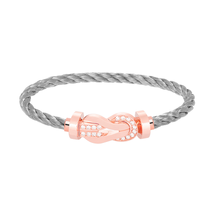 [Clover Jewelry]CHANCE LARGE 8 FIGURE BUCKLE HALF DIAMOND BRACELET ROSE GOLD