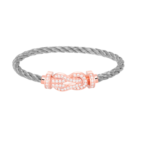 [Clover Jewelry]CHANCE LARGE 8 FIGURE BUCKLE FULL DIAMOND BRACELET ROSE GOLD