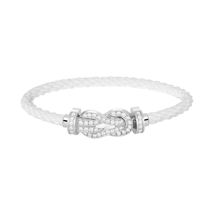 [Clover Jewelry]CHANCE LARGE 8 FIGURE BUCKLE FULL DIAMOND BRACELET SILVER