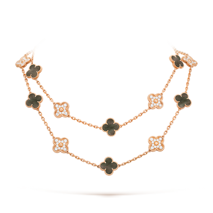 [Clover Jewelry]CLOVER 20 MOTIFS DARK MOP DIAMOND  NECKLACE