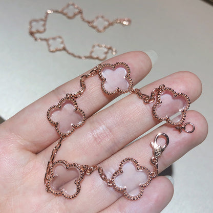 [Clover Jewelry]CLOVER 5 MOTIF ROCK CRYSTAL BRACELET