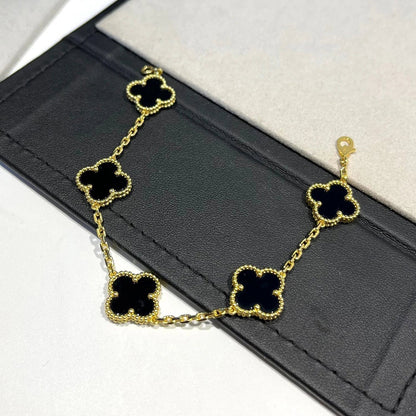 [Clover Jewelry] CLOVER 5 MOTIF ONYXS BRACELET COLLECTION
