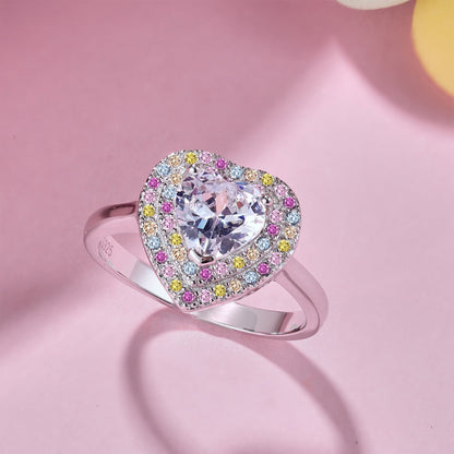 [Clover Jewelry]Delicate Ebullient Heart Shape Wedding Ring