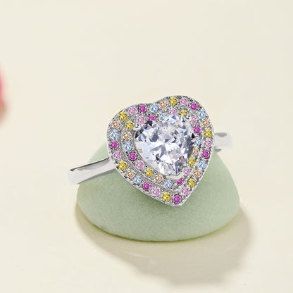 [Clover Jewelry]Delicate Ebullient Heart Shape Wedding Ring