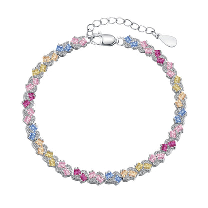 [Clover Jewelry]Ornate Colorful Flower Shape Party Bracelet