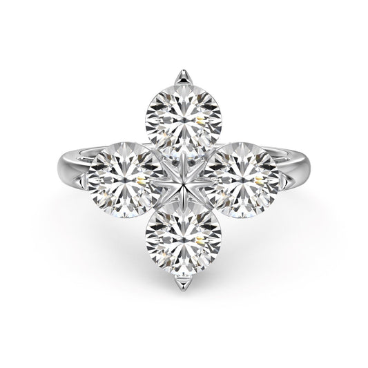 [Clover Jewelry]Four-Leaf Clover Eight-Pointed Star Ring