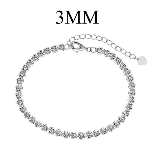 [Clover Jewelry]Ornate  Sparkling Round Cut Daily Bracelet