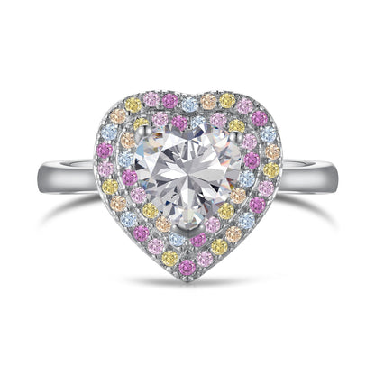 [Clover Jewelry]Delicate Ebullient Heart Shape Wedding Ring