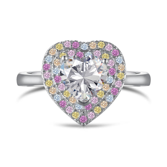 [Clover Jewelry]Delicate Ebullient Heart Shape Wedding Ring