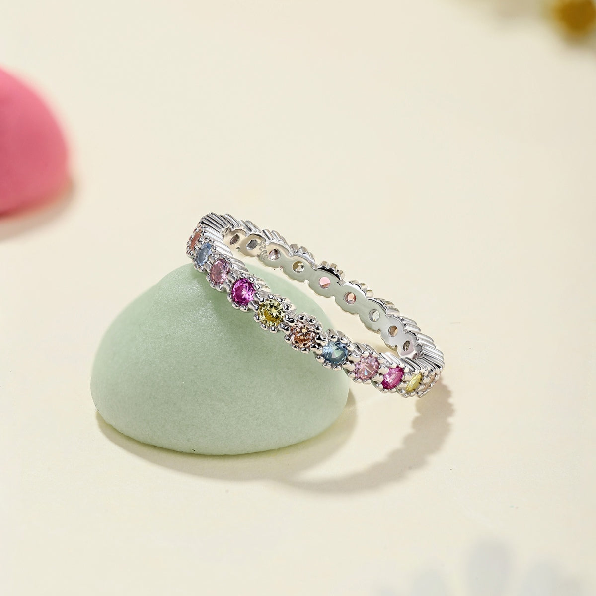 [Clover Jewelry]Exquisite Colorful Round Cut Party Ring