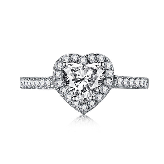 [Clover Jewelry]Eternity Splashy Romantic Heart Shape Lover Ring