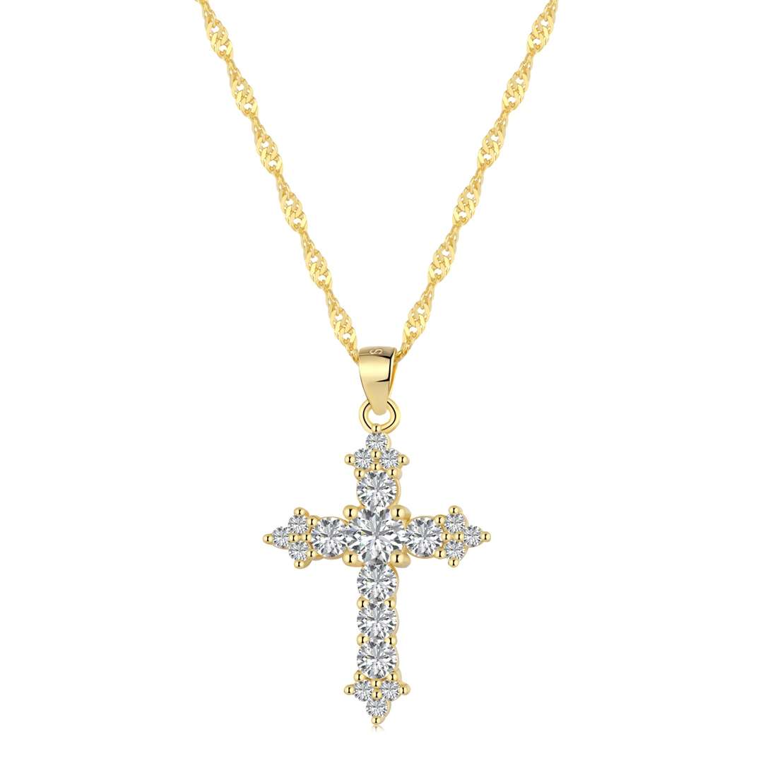 [Clover Jewelry]Delicate Cross Shape Necklace