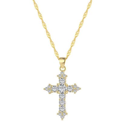 [Clover Jewelry]Delicate Cross Shape Necklace