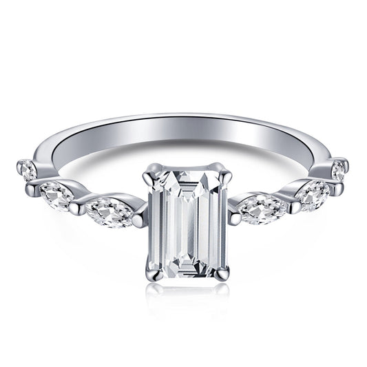 [Clover Jewelry]1.0 Carat Dainty Resplendent Radiant Cut Daily Ring