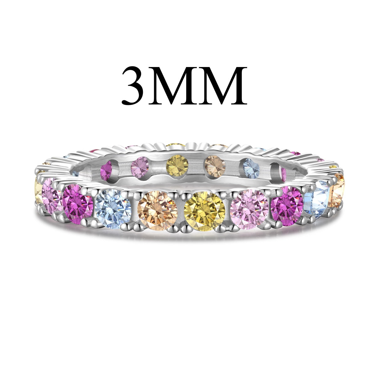 [Clover Jewelry]Dazzling Lustrous Round Cut Tennis Ring