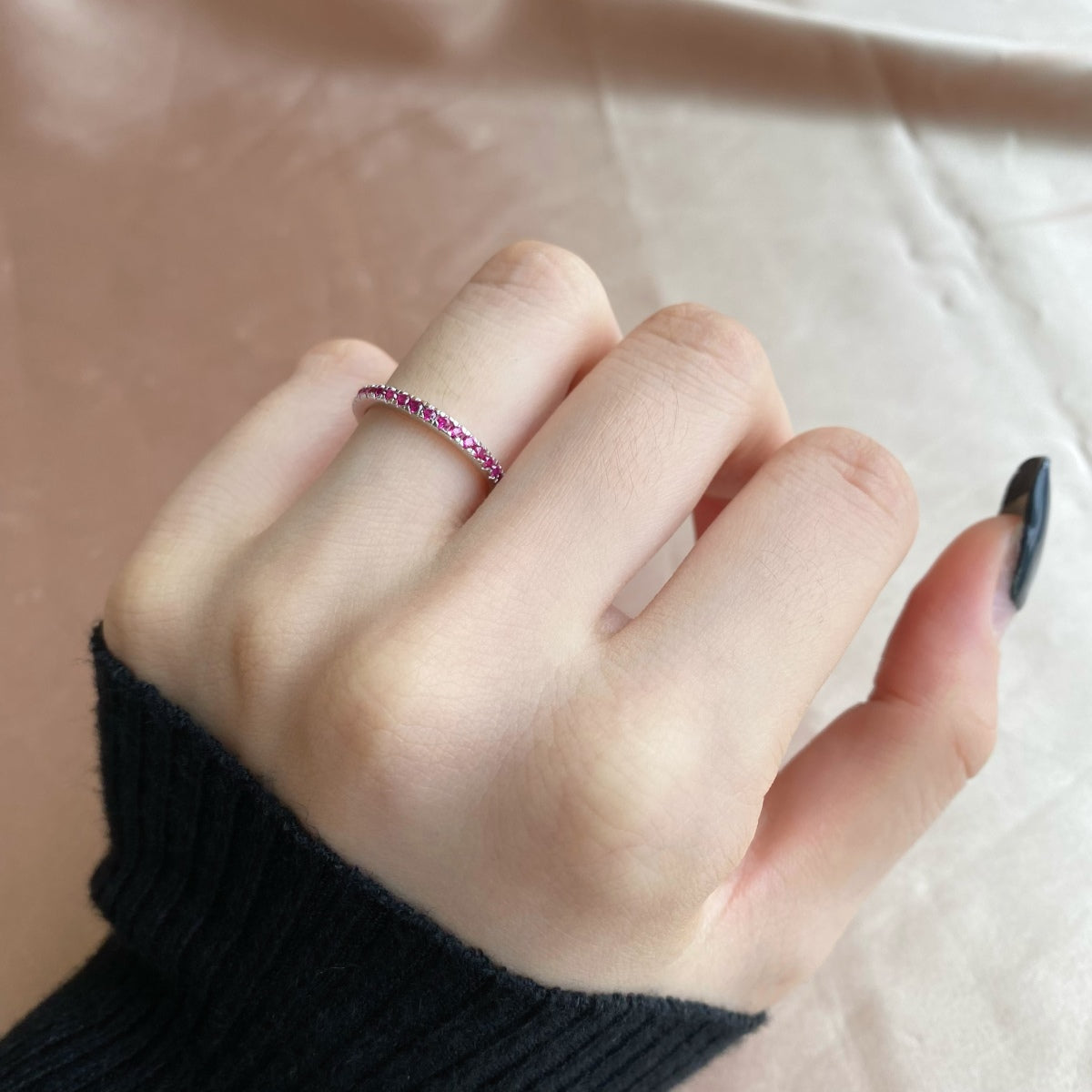 [Clover Jewelry]Delicate Sparkling Round Cut Daily Ring