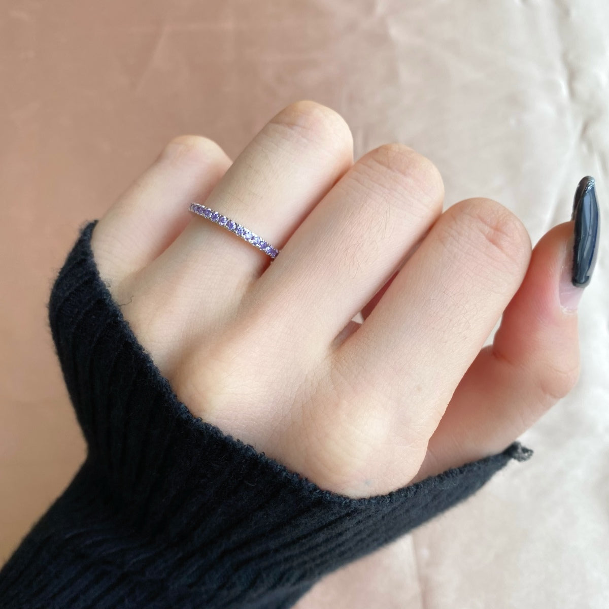 [Clover Jewelry]Delicate Sparkling Round Cut Daily Ring