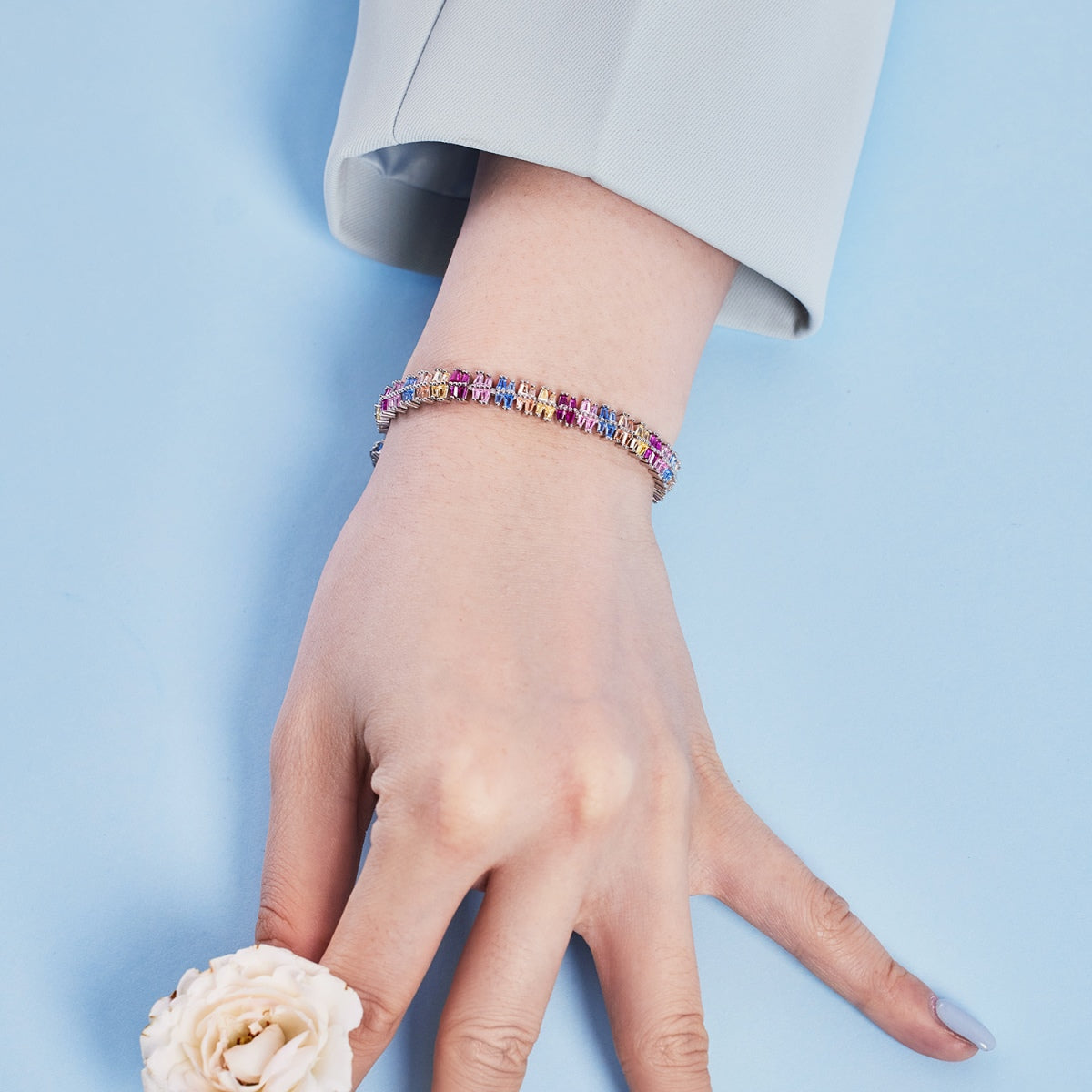 [Clover Jewelry]Sparkling Exquisite Multi Cut Party Bracelet