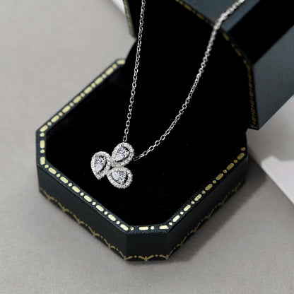 [Clover Jewelry]Elegant Flower Shape Pear Cut Necklace