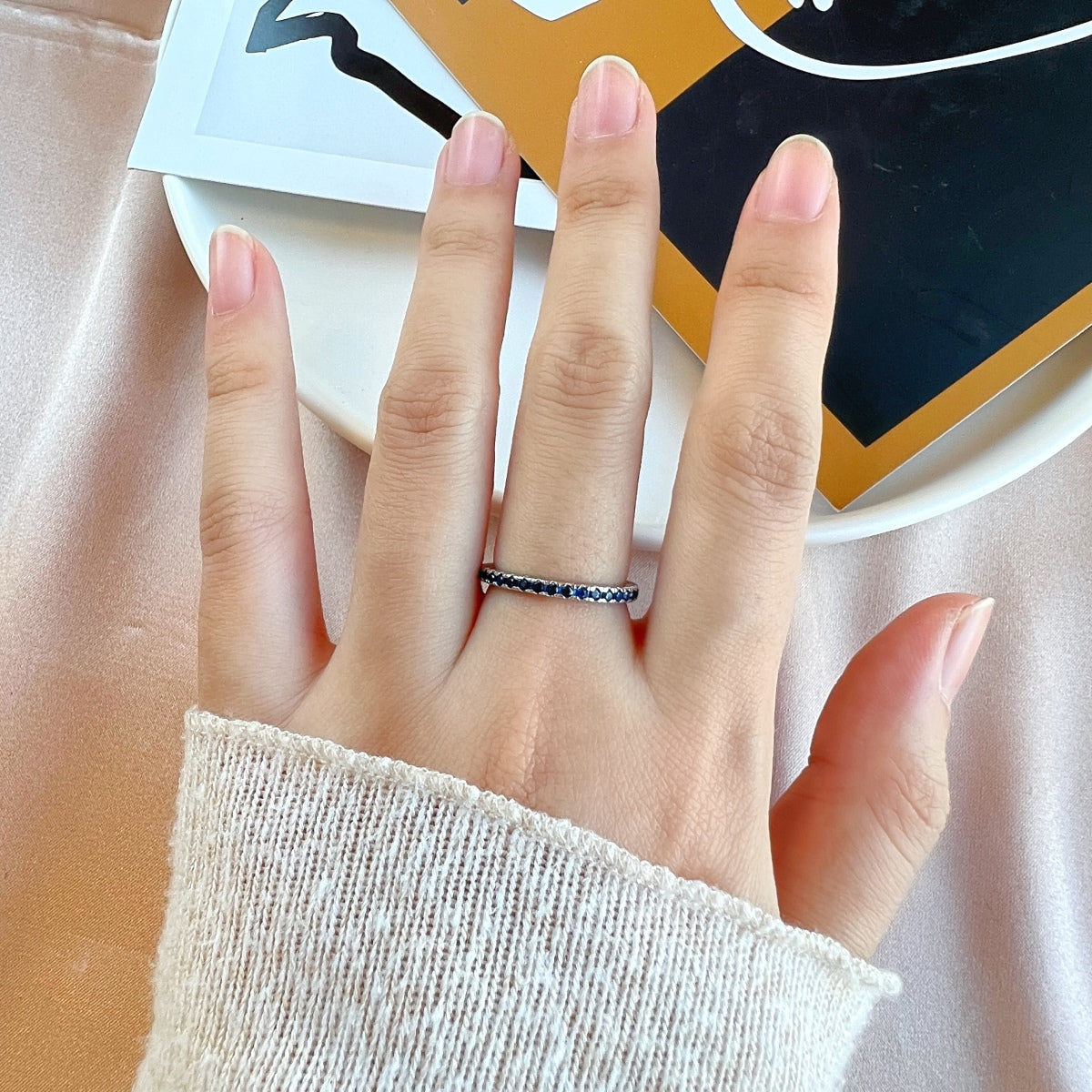 [Clover Jewelry]Delicate Sparkling Round Cut Daily Ring