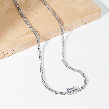 [Clover Jewelry]1.0 Carat Shining Oval Cut Necklace