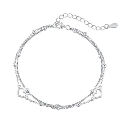 [Clover Jewelry]Dainty Double Layer Love Heart Bracelet