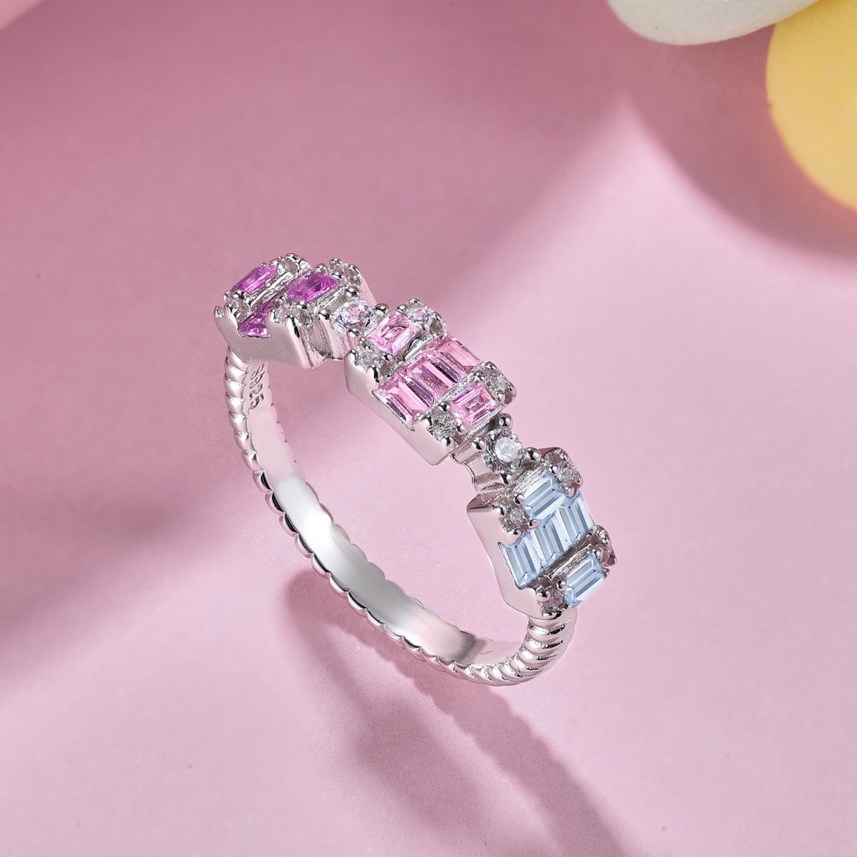 [Clover Jewelry]Unique Colorful Emerald Cut Party Ring