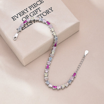 [Clover Jewelry]Delicate Colorful Emerald Cut Party Bracelet