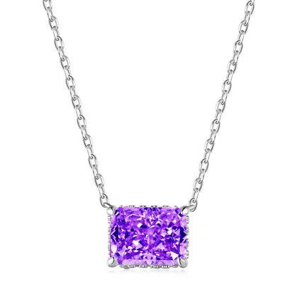 [Clover Jewelry]Luxurious Square Shape Colorful Necalack