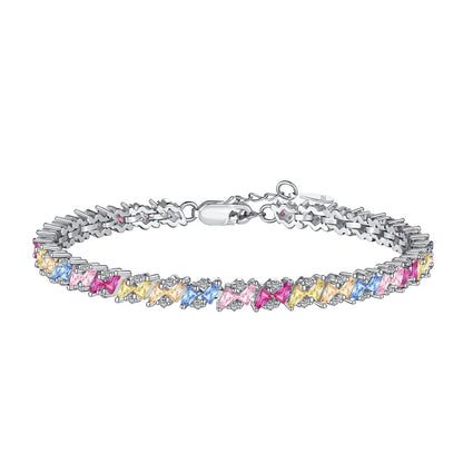 [Clover Jewelry]Ornate Sparkling Multi Cut Party Bracelet