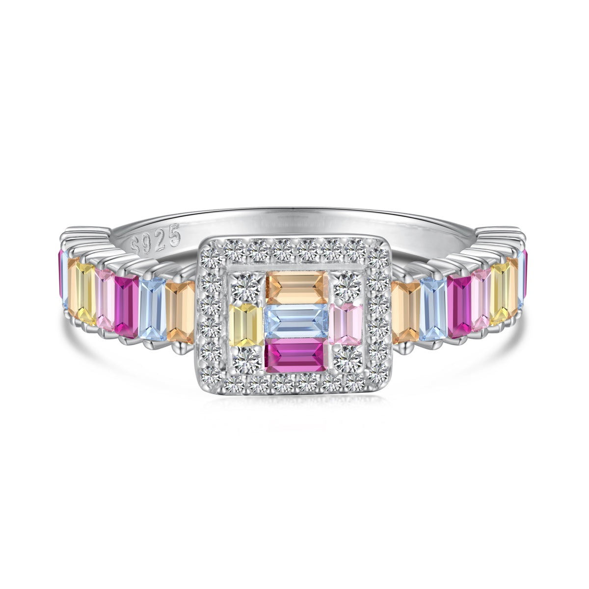 [Clover Jewelry]Exquisite Colorful Radiant Cut Party Ring