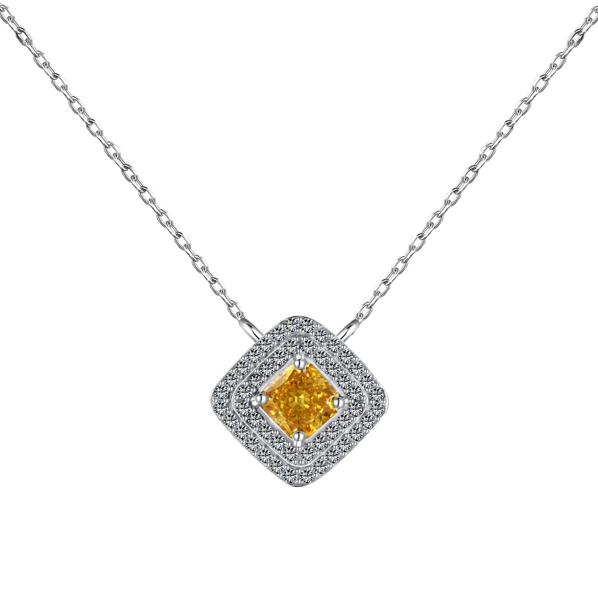 [Clover Jewelry]Sparkling Asscher Cut Necklace