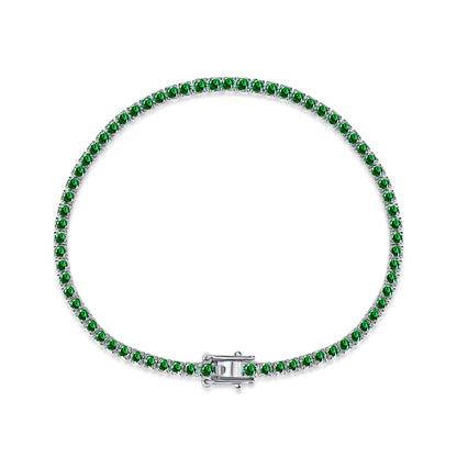 [Clover Jewelry]Dazzling Colorful Round Cut Daily Bracelet