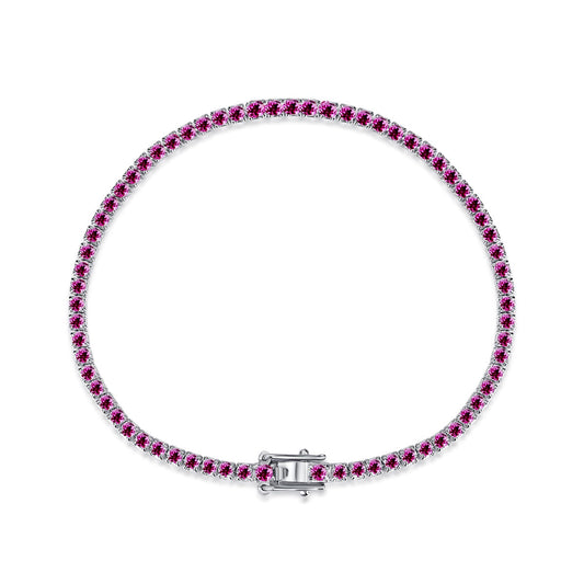 [Clover Jewelry]Dazzling Colorful Round Cut Daily Bracelet