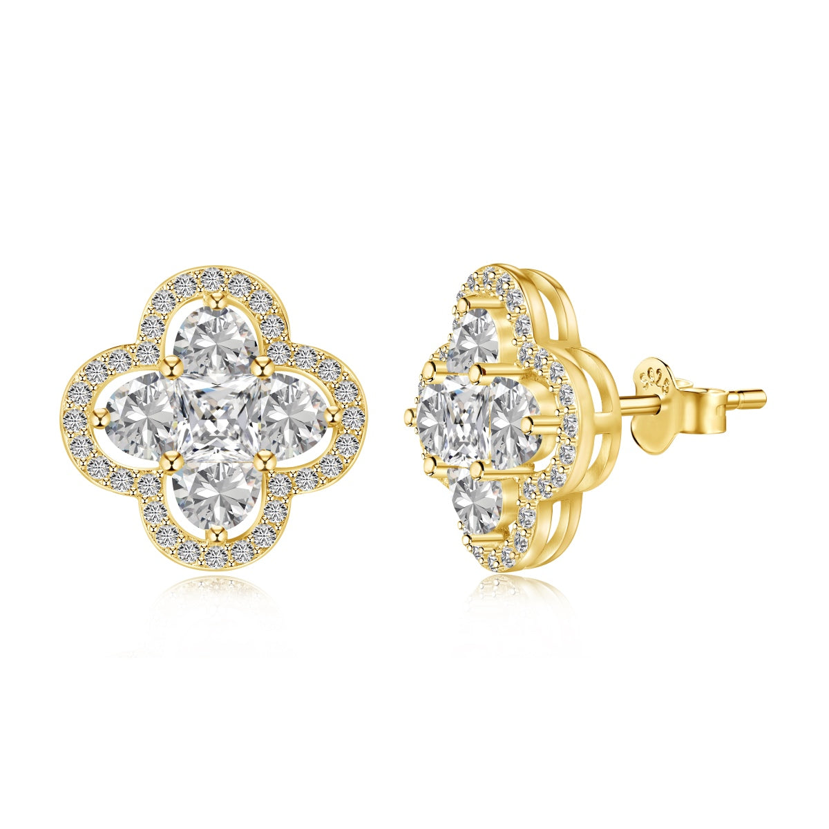 [Clover Jewelry]Lucky Four-Leaf Clover Exquisite Earrings