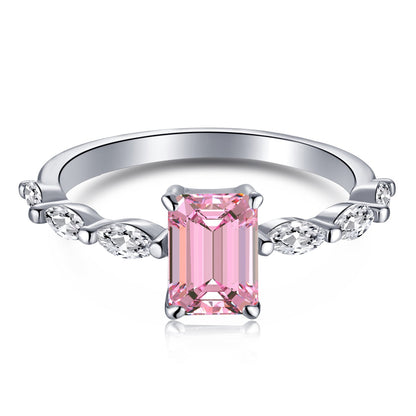 [Clover Jewelry]1.0 Carat Dainty Resplendent Radiant Cut Daily Ring