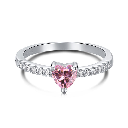 [Clover Jewelry]0.5 Carat CaratEternity Charming Heart Shape Lover Ring