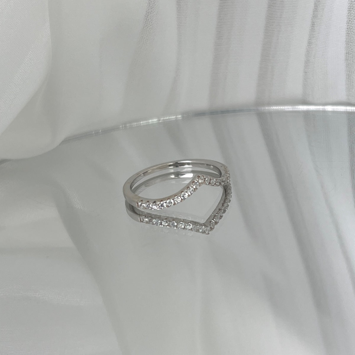 [Clover Jewelry]Elaborate Tennis Band Ring