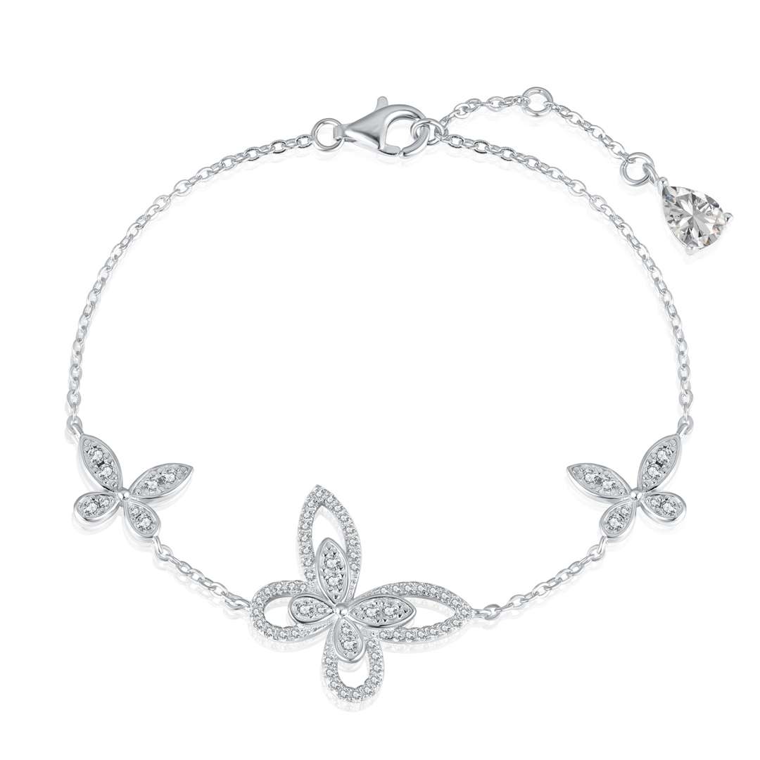 [Clover Jewelry]Delicate Butterfly Pendant Bracelet