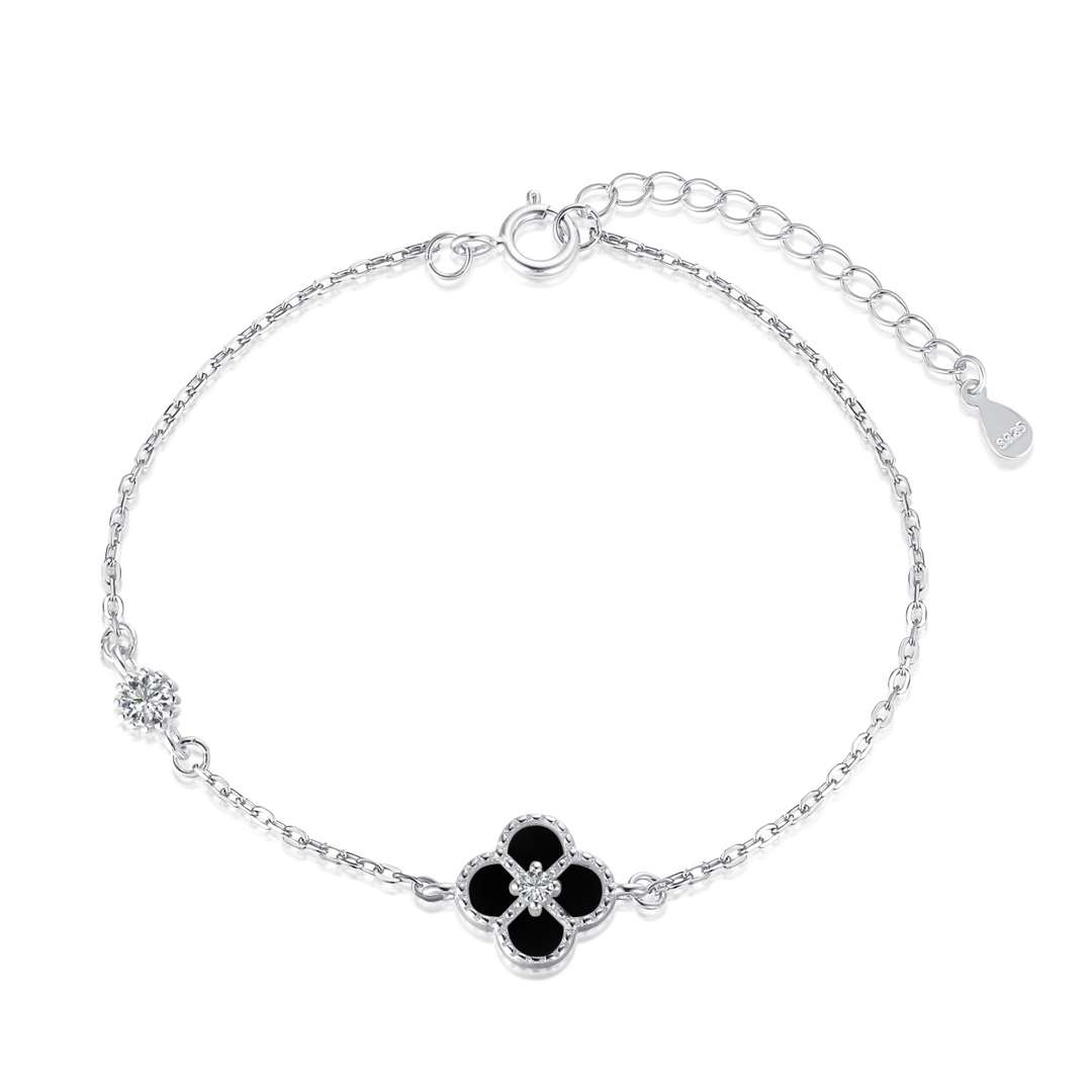 [Clover Jewelry]Delicate Four Leaf Clover Bracelet