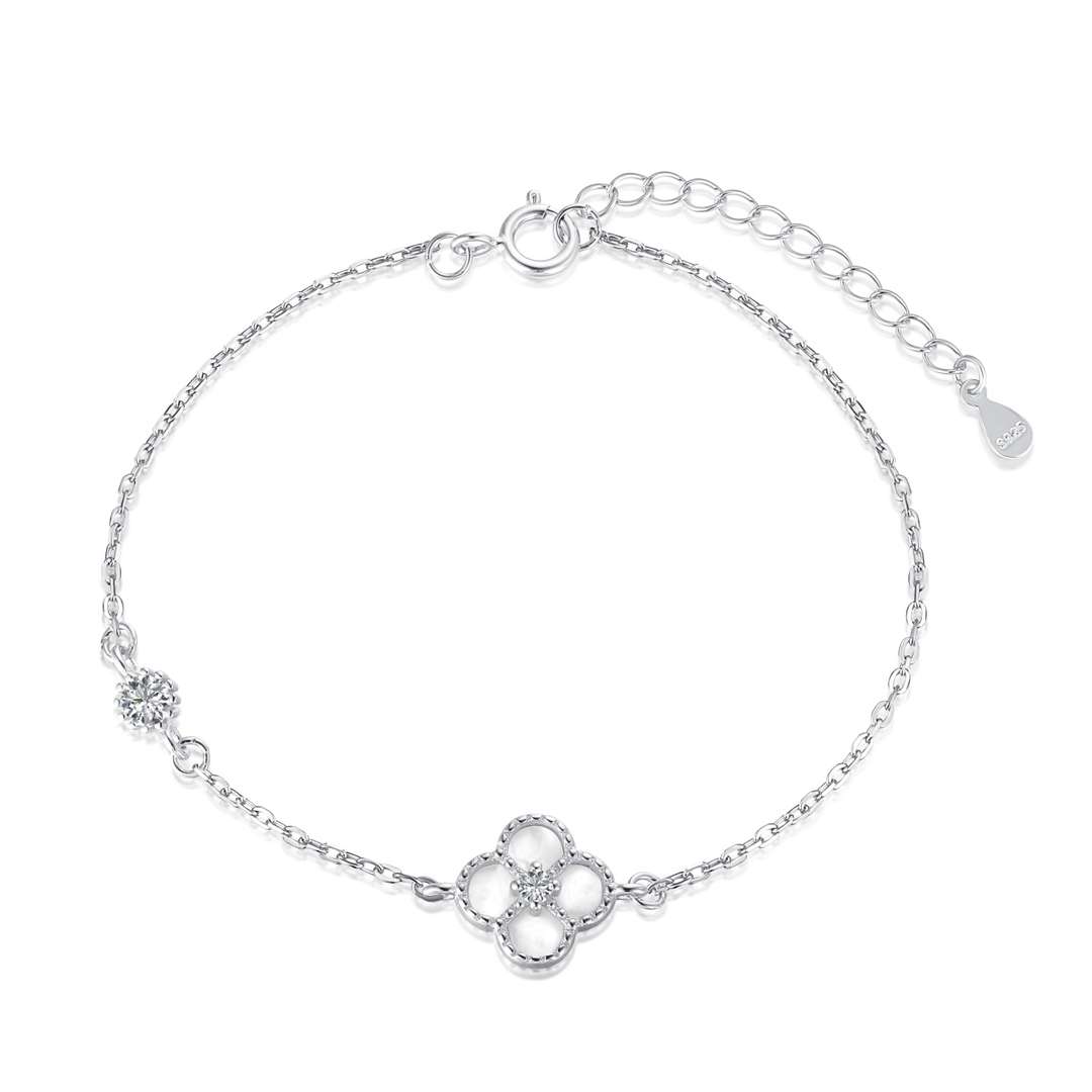 [Clover Jewelry]Delicate Four Leaf Clover Bracelet