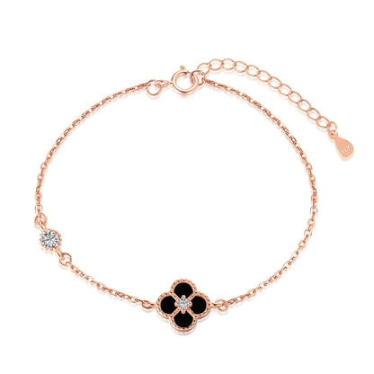 [Clover Jewelry]Delicate Four Leaf Clover Bracelet