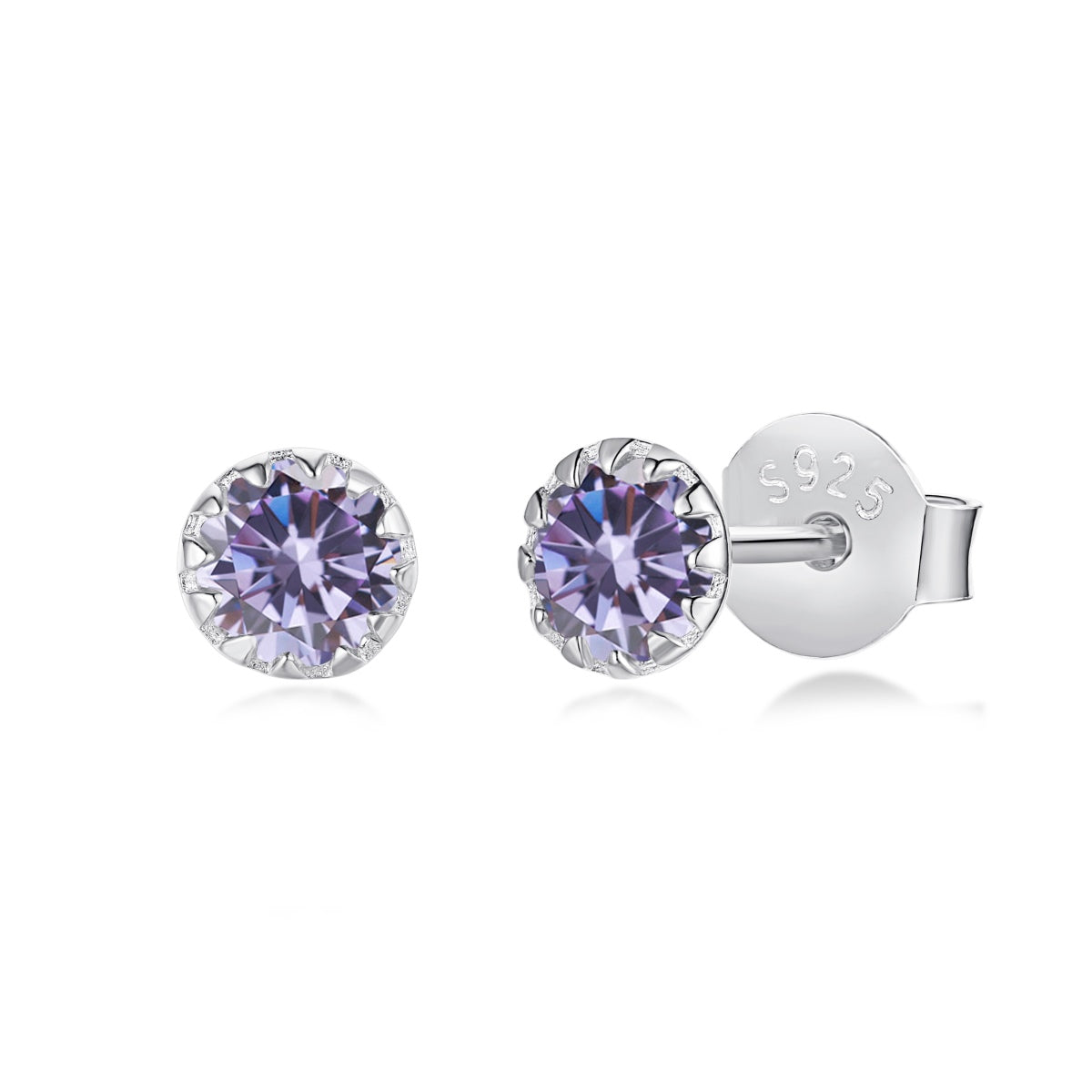 [Clover Jewelry]Sparkling Colorful Round Shape Earrings