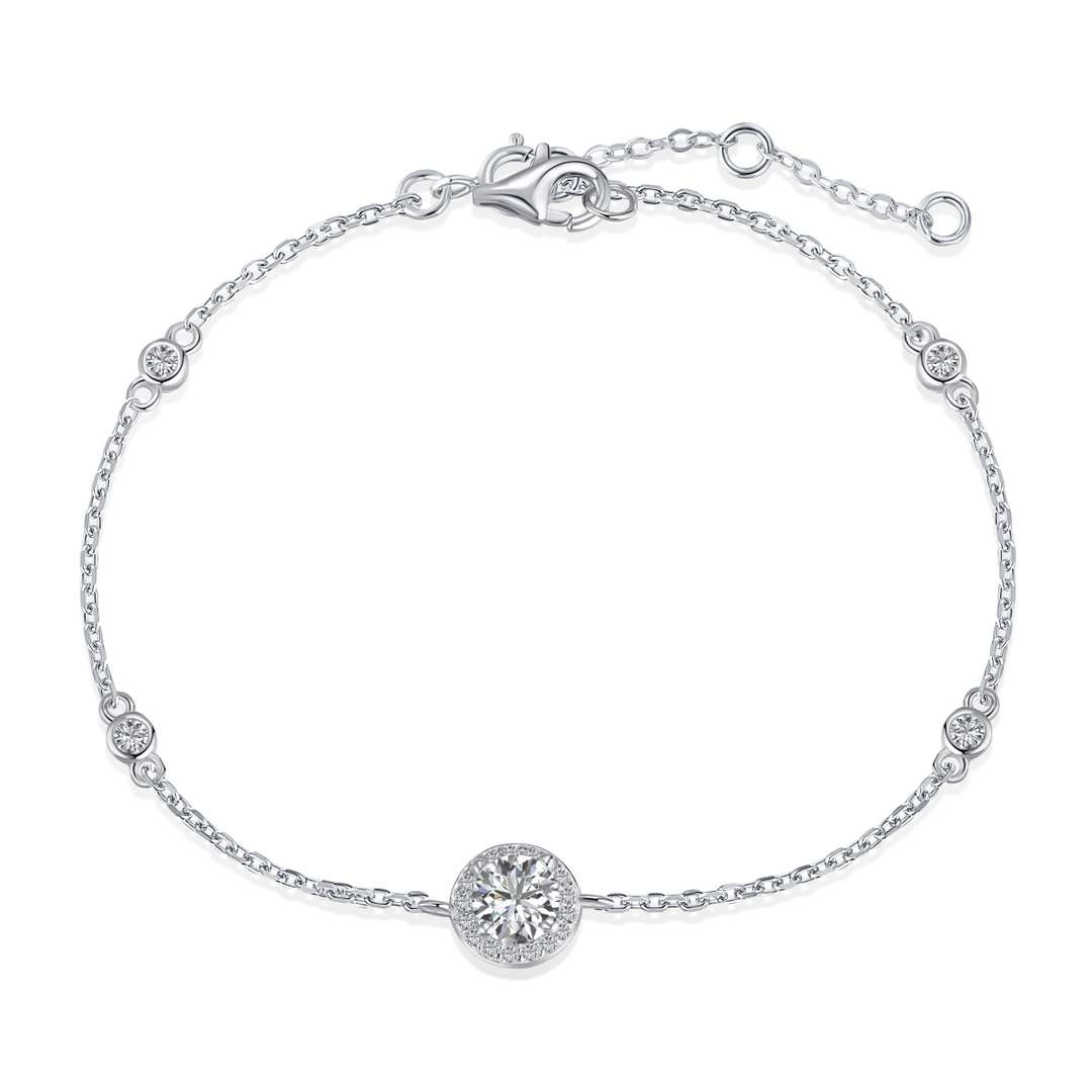 [Clover Jewelry]Dazzling Round Cut Shape Bracelet