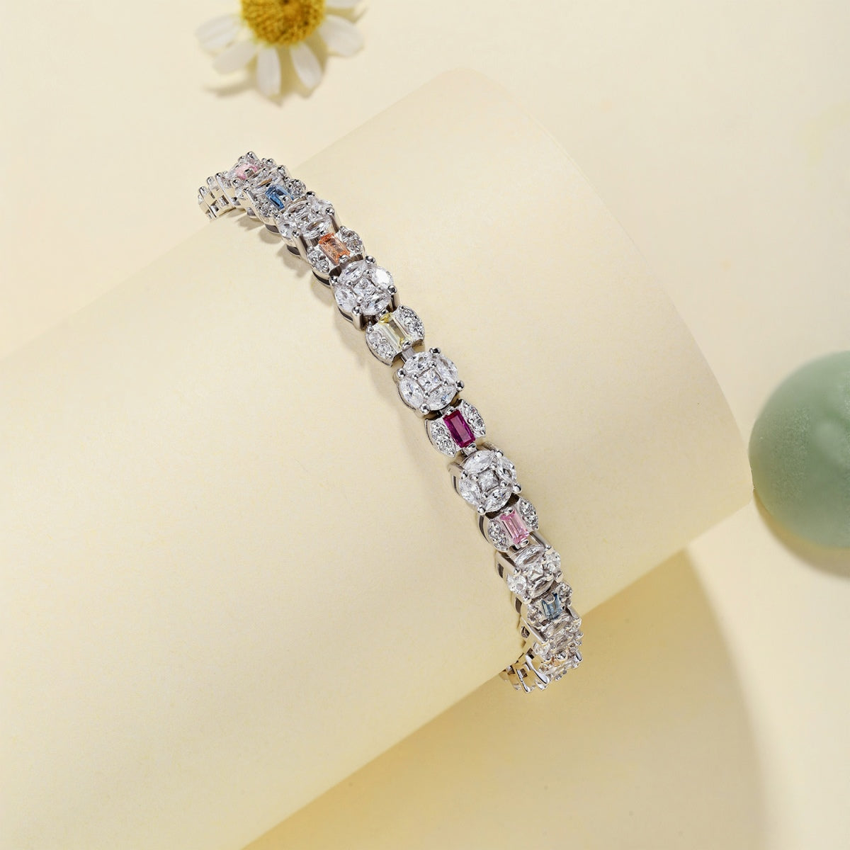 [Clover Jewelry]Dazzling Radiant Multi Cut Daily Bracelet