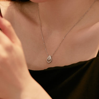 [Clover Jewelry]Sparkling Pear Cut Necklace