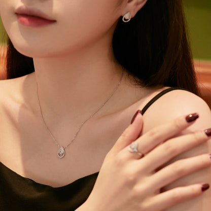 [Clover Jewelry]Sparkling Pear Cut Necklace