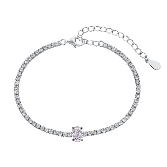 [Clover Jewelry]0.75 Carat Exquisite Oval Cut Daily Bracelet